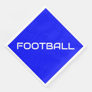FOOTBALL White Slant Text Royal Blue Background Paper Dinner Napkins