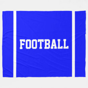 FOOTBALL White Text End Zone Stripes On Fleece Blanket