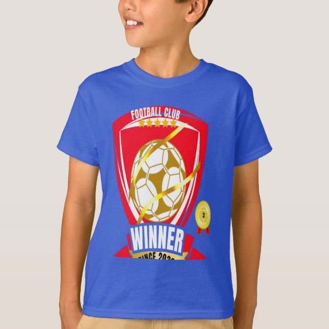 Football Winner Boys’ T-Shirt – Golden Medal desig (Front)