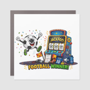 Football Winner Jackpot Slot Machine Soccer Ball Car Magnet