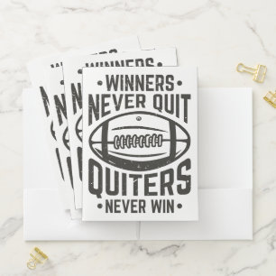 Football Winners Quote Pocket Folder