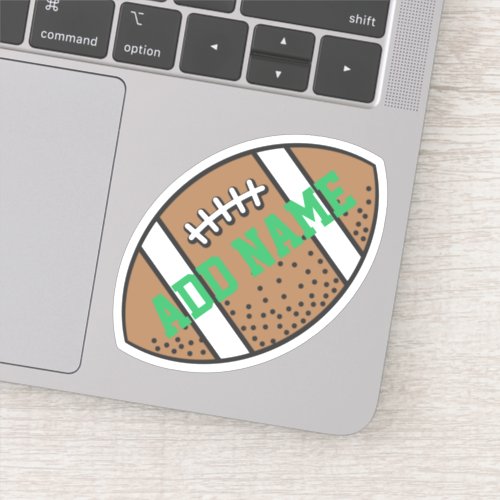 Football with Custom Name Green Sticker