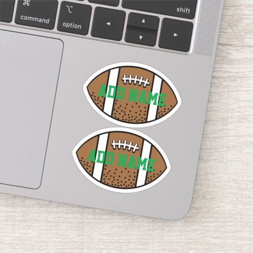 Football with Custom Name Green Sticker