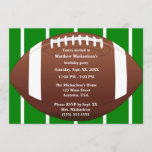 Football With Green Football Field Birthday Party Invitation