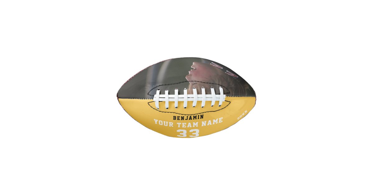 Football with Name, Number, Team and Photo | Zazzle