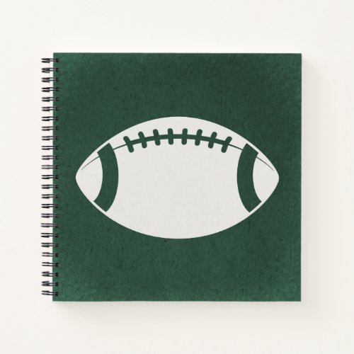 Football with Rustic Green Paper Style Background Notebook