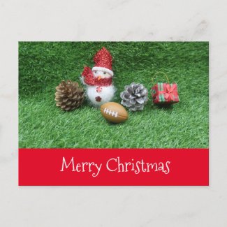 Football with Santa for Soccer Christmas Holiday Postcard