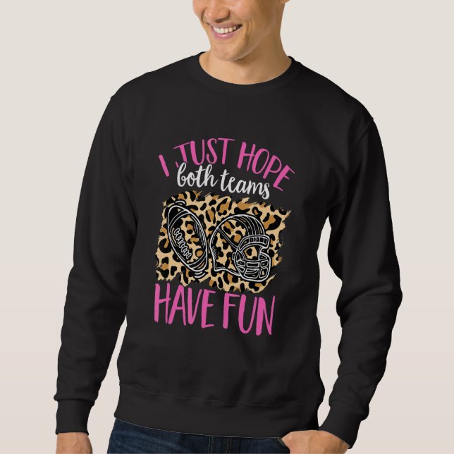 Football Women Football Player Leopard Pattern Foo Sweatshirt (Front)