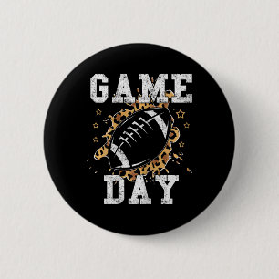 Football Women Leopard Print Football Fan Football Button