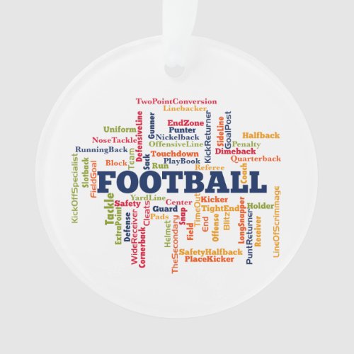 Football Word Cloud Ornament