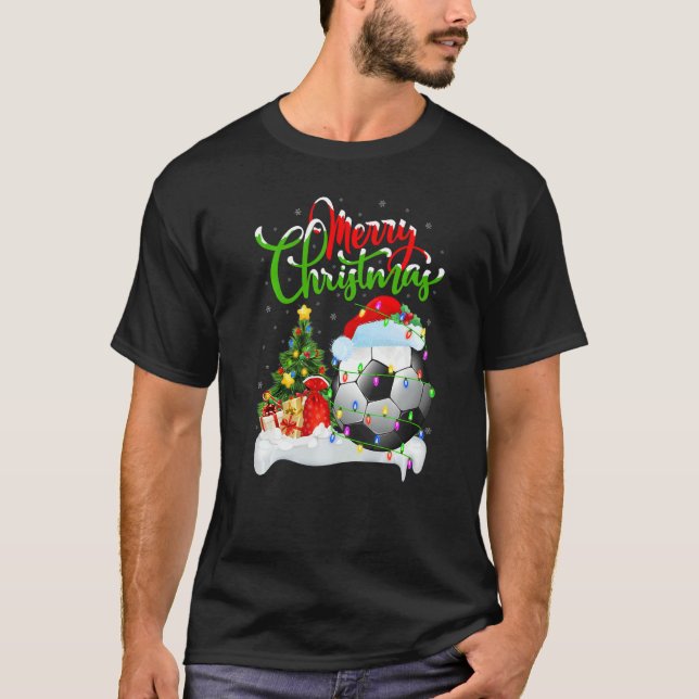 Football  Xmas Decorations Santa Football Christma T-Shirt (Front)