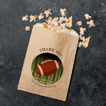 Football Yard Lines Super Sports Fan Favor Bag<br><div class="desc">A football on the field,  fill these favor bags with popcorn,  peanuts or let guests fill them at your party or send them home with a goodie bag. Choose WHITE,  ECRU or KRAFT bags. MATCHING items in our store.</div>