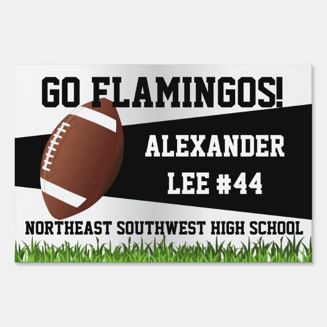 Football Yard Sign, Custom Name/School Sign (Front)