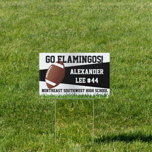 Football Yard Sign, Custom Name/School Yard Sign Zazzle