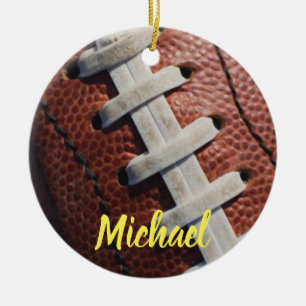 Football Your Name Ceramic Ornament