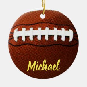 Football Your Name Ceramic Ornament