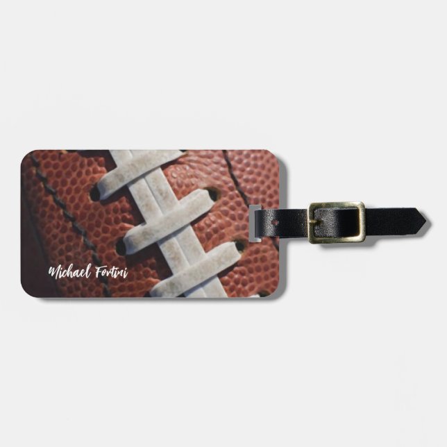 Football Your Name Personal Information Address  Luggage Tag (Front Horizontal)