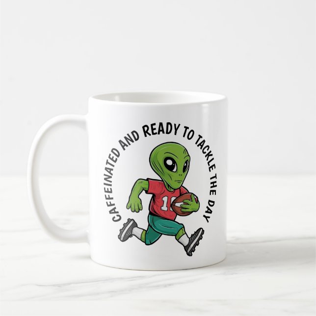 Footballer Alien Coffee Mug (Left)