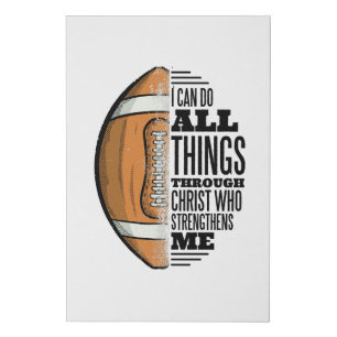 Footballer Christ Faith Jesus Faux Canvas Print