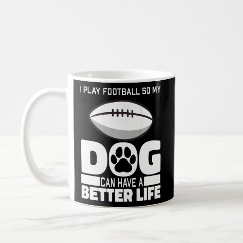 Footballer Dog _ Player American Football Premium  Coffee Mug