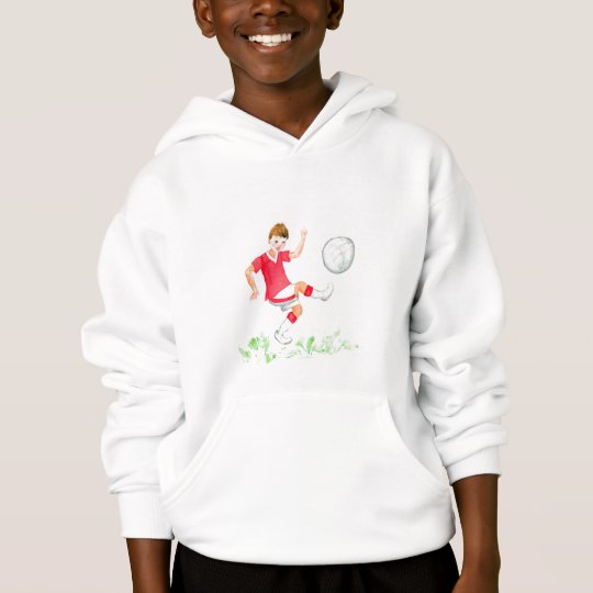 'Footballer' Hooded Kids Sweatshirt