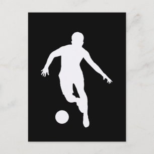 FOOTBALLER ( White silhouette ) Postcard
