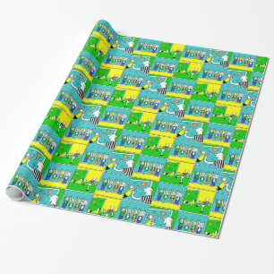 Footballers & Fans Wrapping Paper