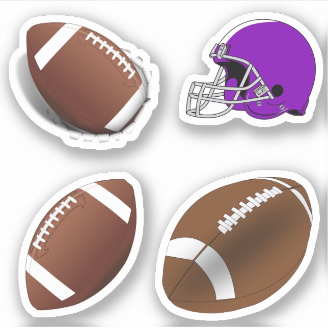 Footballs and Football Helmet Sticker (Front)