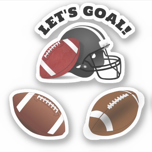 Footballs and Helmet Sports Sticker (Front)