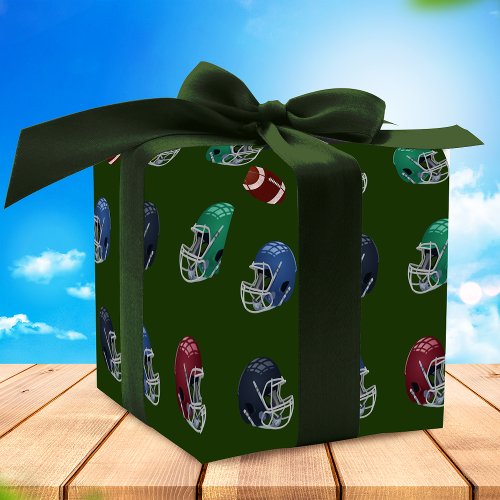 Footballs And Helmets Wrapping Paper