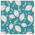Footballs Music Notes Fabric 