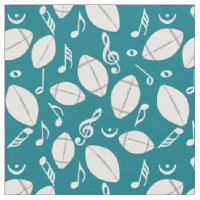 Footballs Music Notes Fabric 