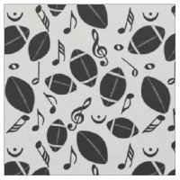 Footballs Music Notes Fabric