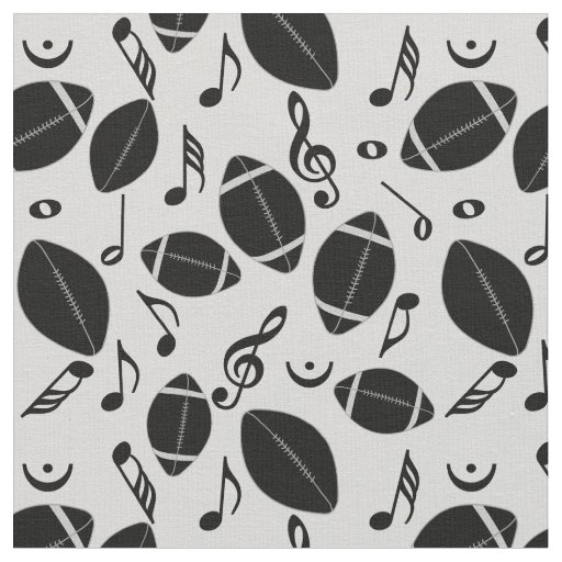 Footballs Music Notes Fabric