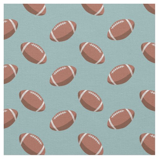 Footballs on Light Gray-Green Fabric