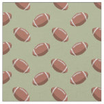 Footballs on Light Olive Green Fabric