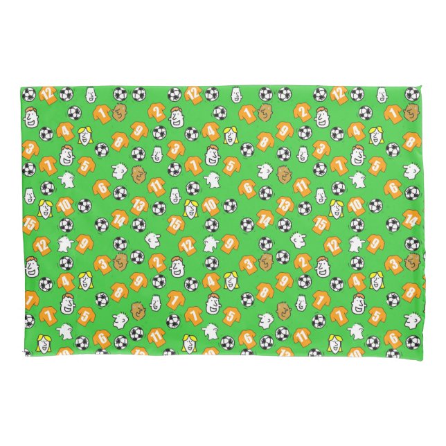 Footballs, Orange Shirts, & Fans Pillow Case (Front)