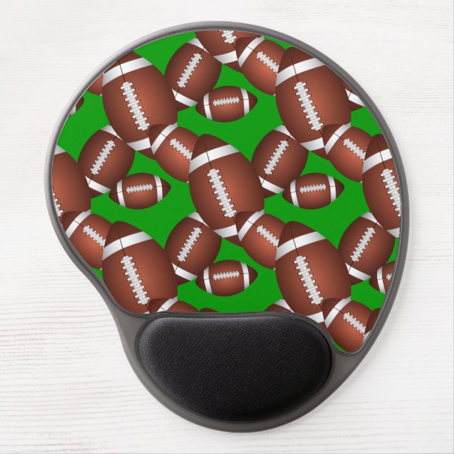 Footballs Pattern Gel Mouse Pad (Front)