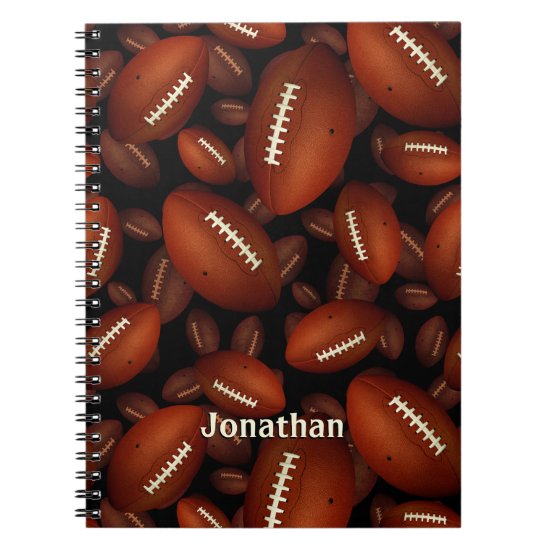 Footballs pattern personalized  notebook