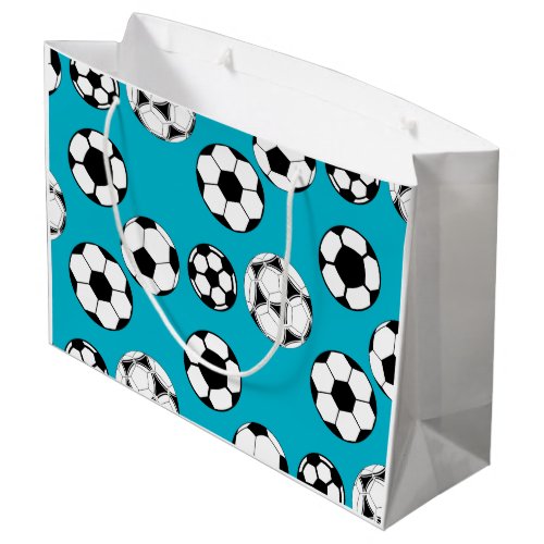 Footballs pattern soccer balls  Personalize color Large Gift Bag