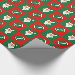 Footballs & Santa Sports Football Player Christmas Wrapping Paper