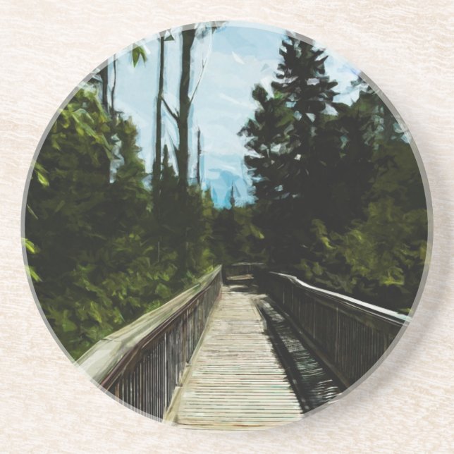 Footbridge Over Canadian Canyon Sandstone Coaster (Front)