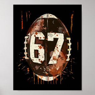 Footbyll 67 Six Seven Alpha Slang 6 7 Meme Kids Te Poster