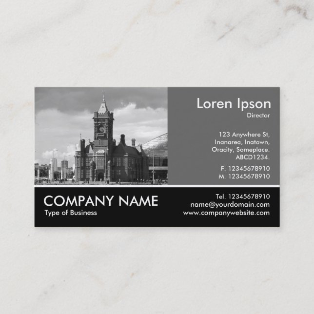 Footed Photo - 60pc Gray - Business Card (Front)