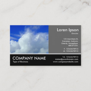 Footed Photo - 60pc Gray - Clouds Business Card
