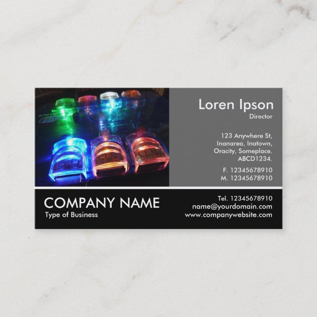 Footed Photo - 60pc Gray - Cool USB Hub Business Card (Front)