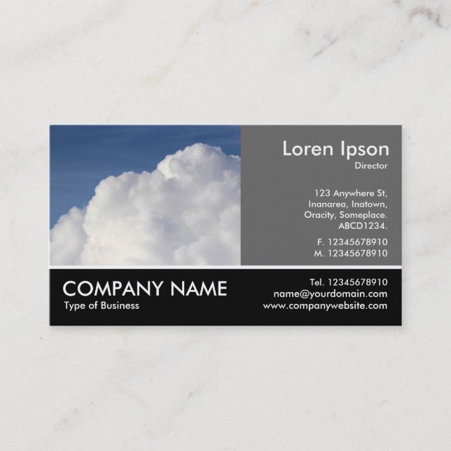 Footed Photo - 60pc Gray - Cumulus Cloud Business Card (Front)