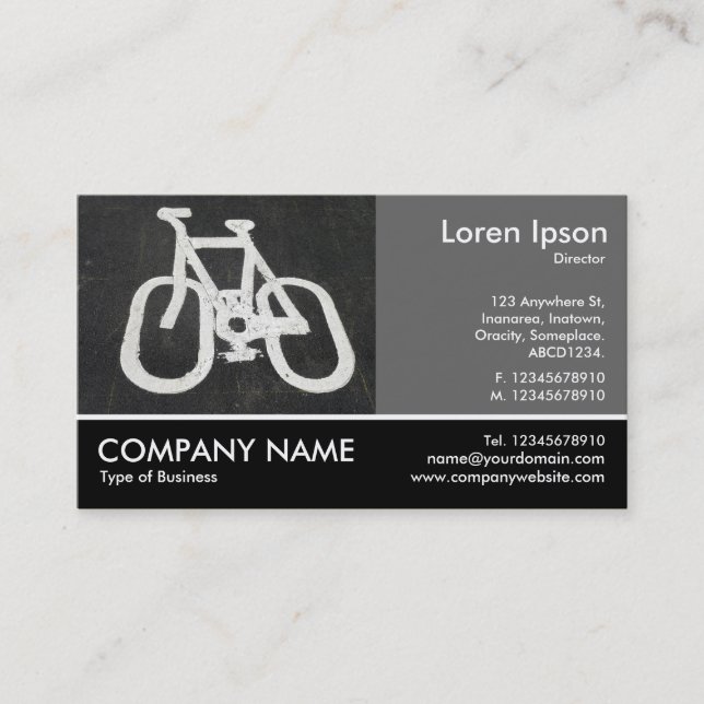 Footed Photo - 60pc Gray - Cycle Path Business Card (Front)