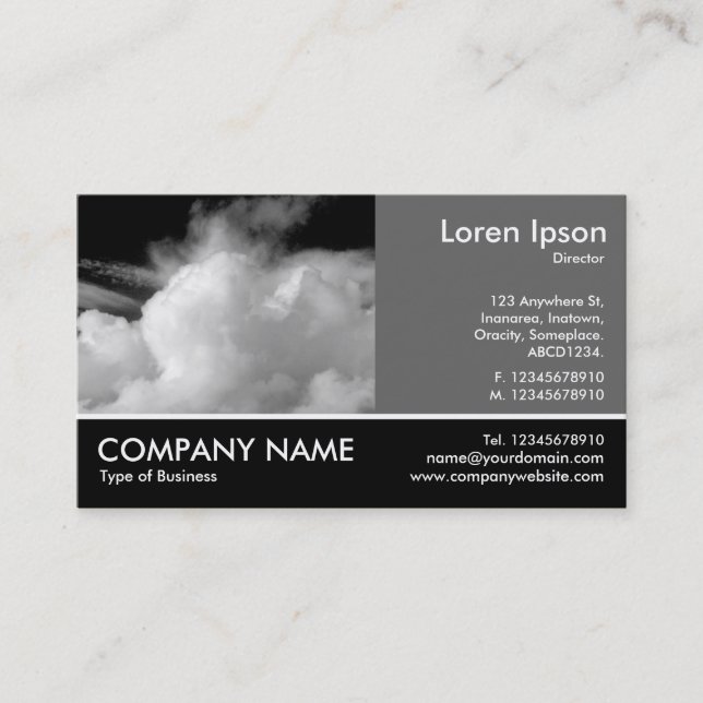 Footed Photo - 60pc Gray - Dramatic Sky Business Card (Front)
