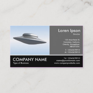 Footed Photo - 60pc Gray - Flying Saucer Business Card